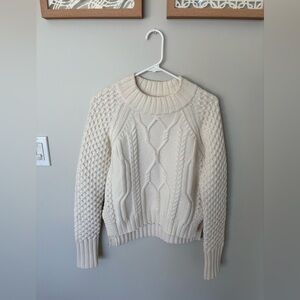 rag & bone 100% wool chunky cable knit sweater oversized size XS cream